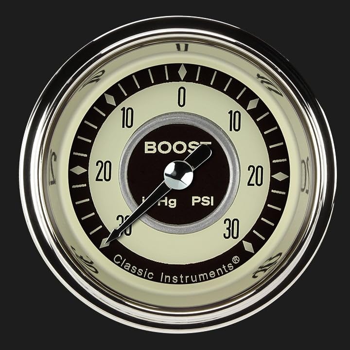 Nostalgia Classic Instruments 2-1/8" Boost Vacuum Gauge Electric NT141SHC