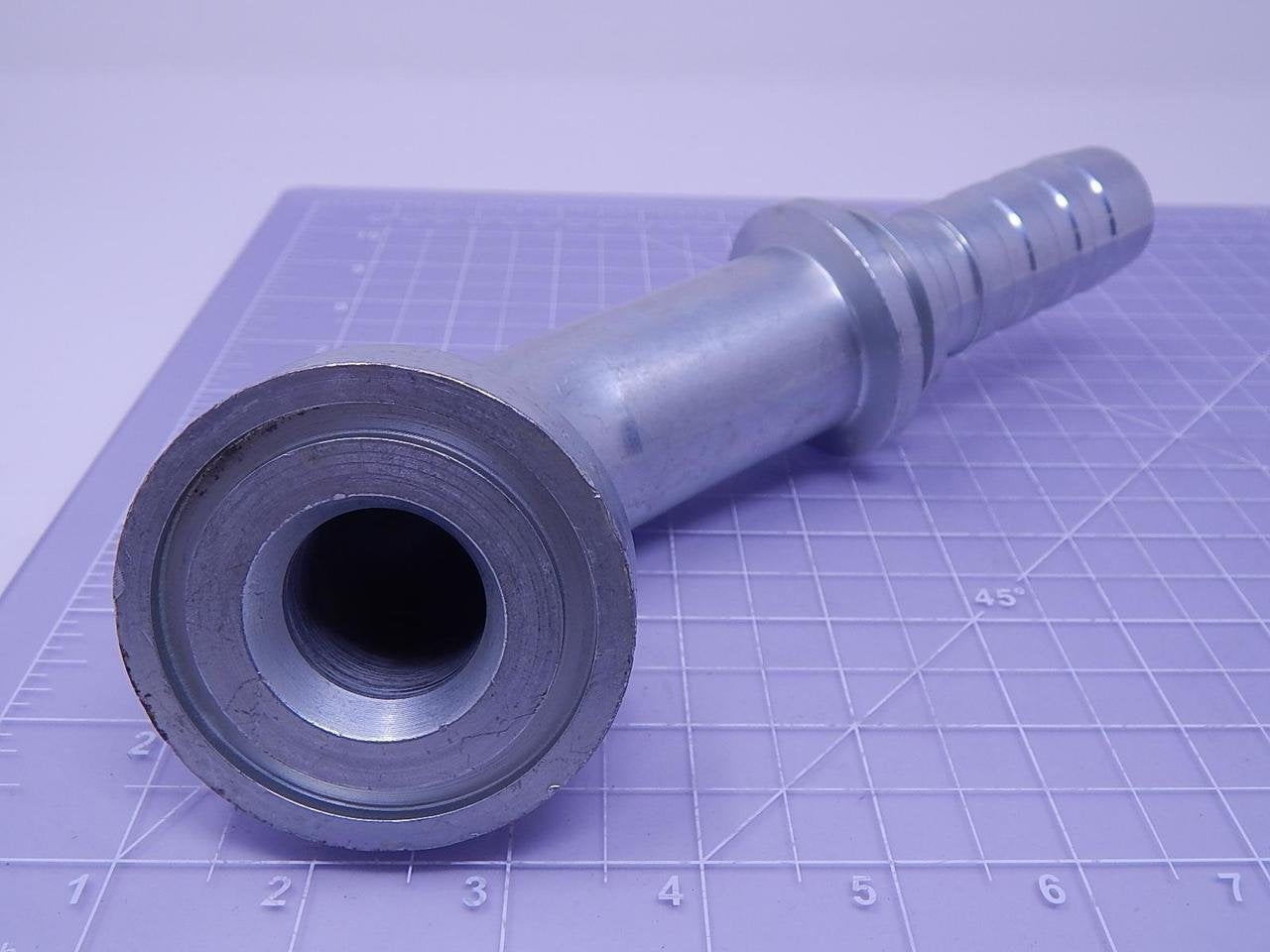 GlobalSpiral Couplings Gates 20GS-24FLC60-052, Caterpillar Style O-Ring Flange, Zinc Plated Carbon Steel, 7.80", 60° Bent Tube, 1 1/4" ID