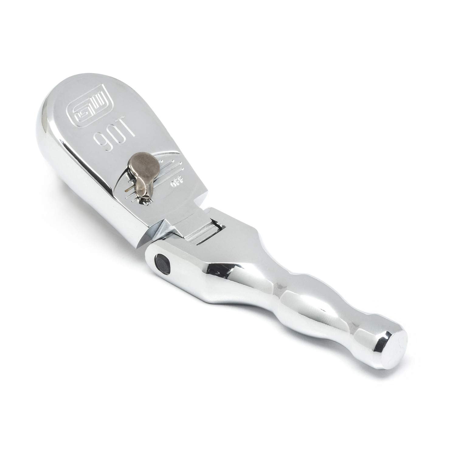 3/8" Drive GEARWRENCH 90 Tooth Full Polish Stubby Flex Teardrop Ratchet - 81212T, Multi