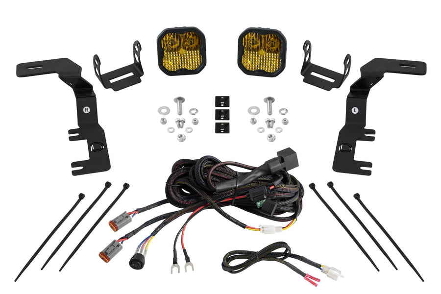 Diode Dynamics Backlit Stage Series Ditch Light Kit compatible with Chevrolet Colorado 2023-2026, SS3 Sport Yellow Combo