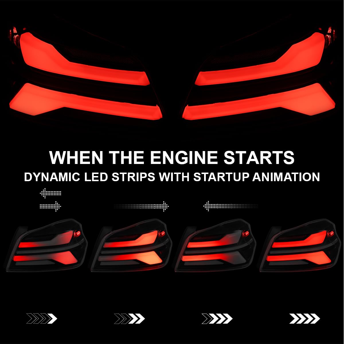 Full LED Black Smoke Tail Lights w/Sequential Signal, SPEC-D TUNING Startup Animation Compatible with 2015-2021 Subaru WRX and WRX STI