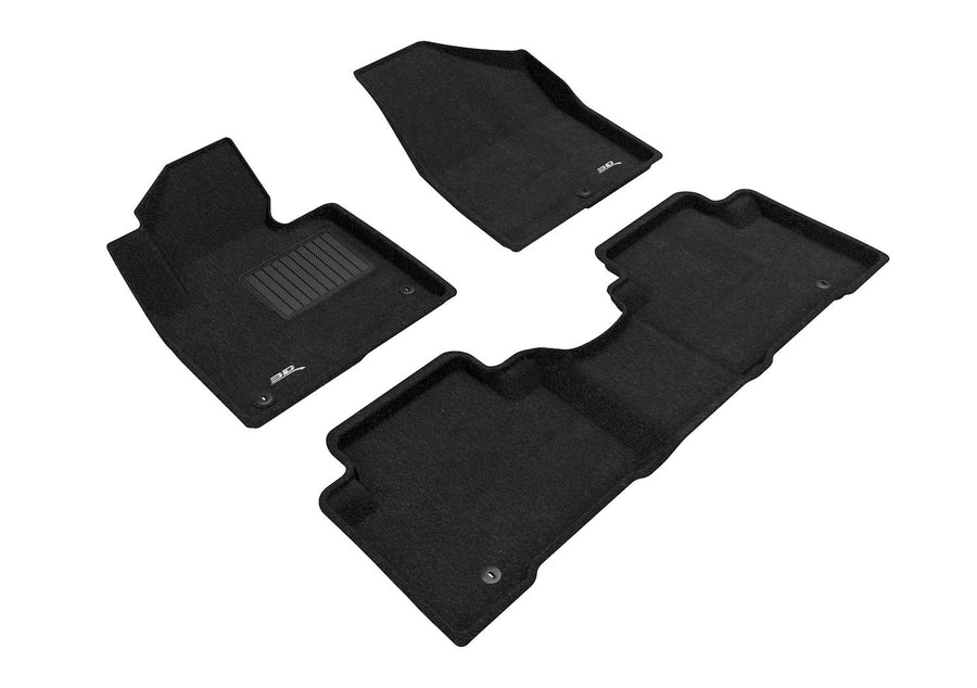 3D MAXpider Custom Fit All-Weather Carpeted Floor Mats for 2013-2018 Hyundai Santa FE Sport Car Floor Liners Elegant Series (1ST & 2ND Row)