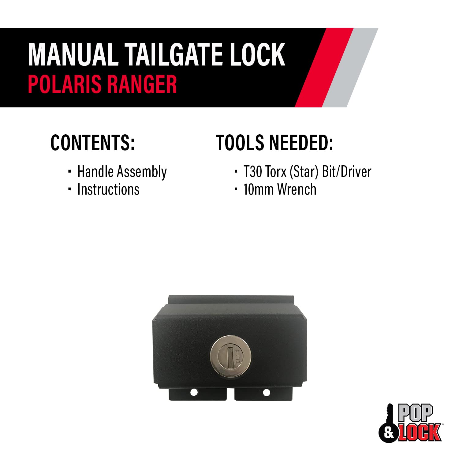 Polaris Ranger 1000 Utv Manual Tailgate Lock 2015-2017 Pop N Lock