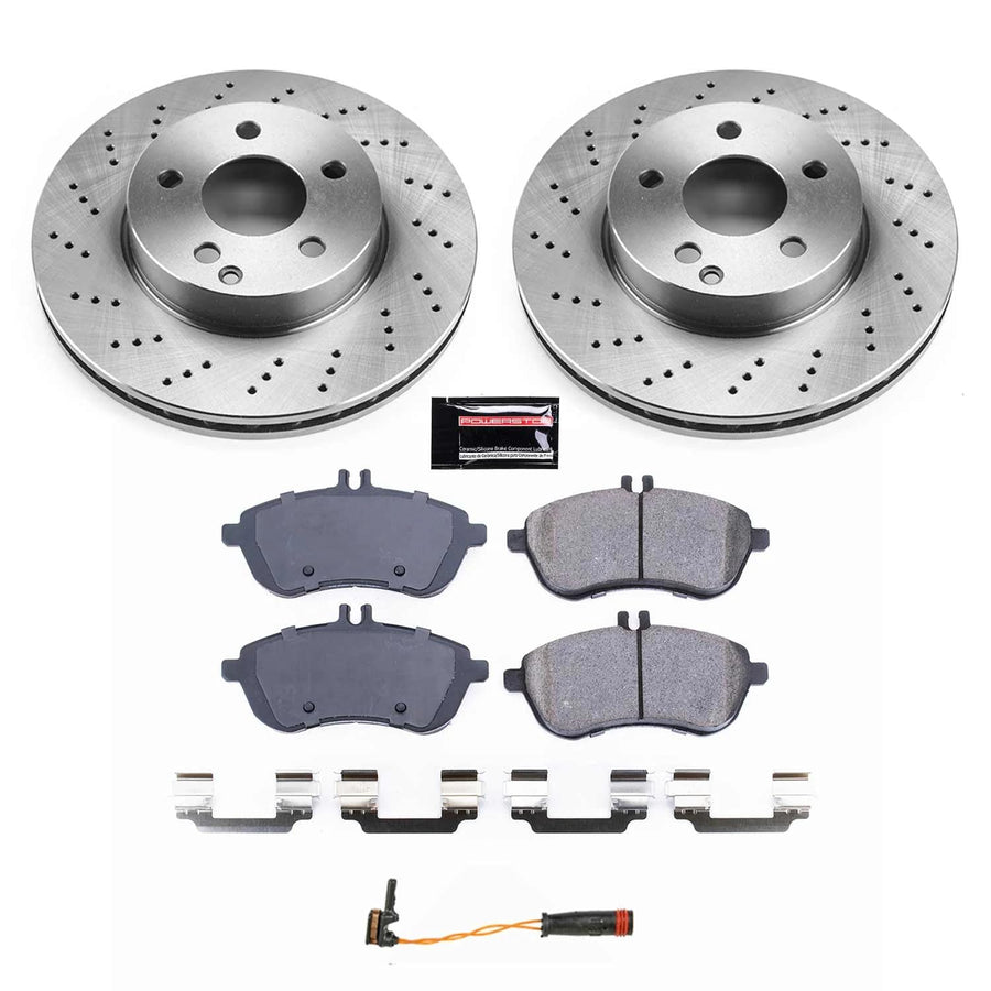 Power Stop Autospecialty KOE7766 Front Replacement Brake Kit-OE Brake Rotors & Ceramic Brake Pads For Mercedes-Benz C250 2012-2015, Mercedes-Benz C300 2008-2012 [Model Specific]