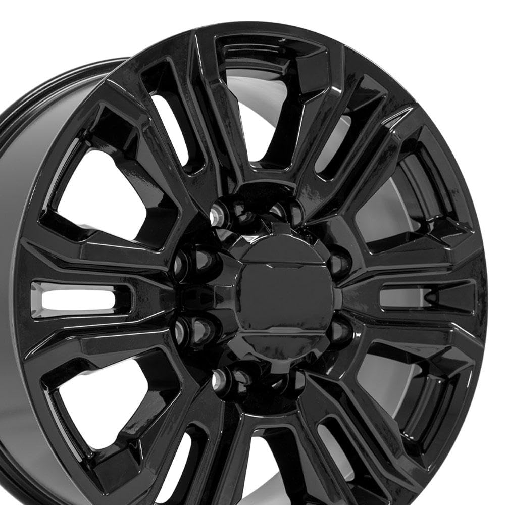 20 Inch OE Wheels CV70B Rim Fits Sierra 2500/3500 Denali Style 8x180 20x8.5 Gloss Black - Hollander 5957 (1)