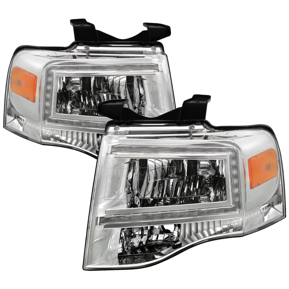 Ford Expedition 2007-2014 Headlights with Light Bar -Chrome Spyder (xTune)