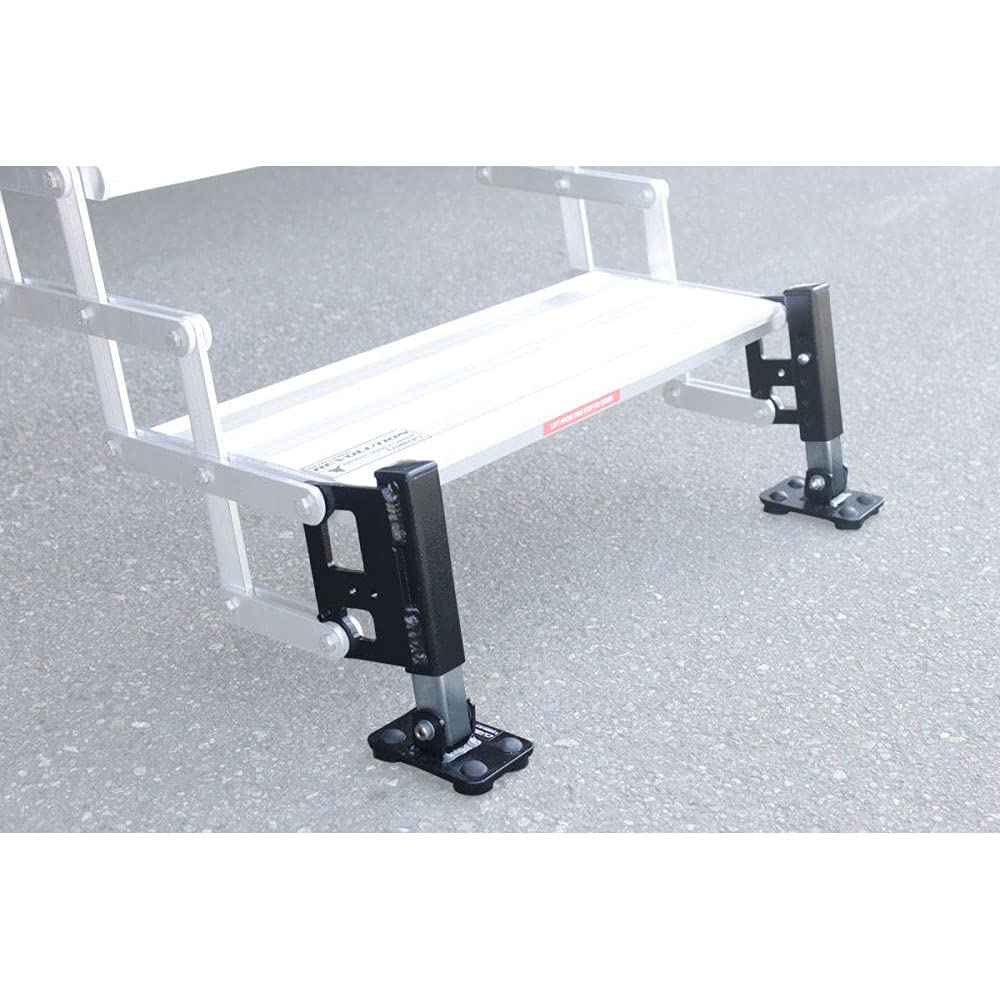 Lightweight Aluminum Torklift International A8000 Adjustable All Terrain Landing Gear for Glowstep Vehicle Stair Systems, Black