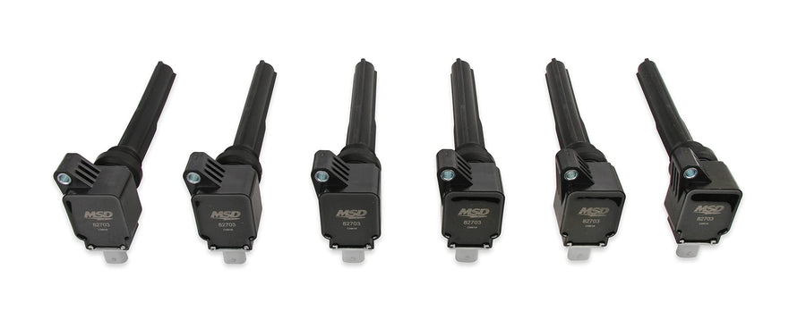6-Pack MSD 827063 Ignition Coils, Black