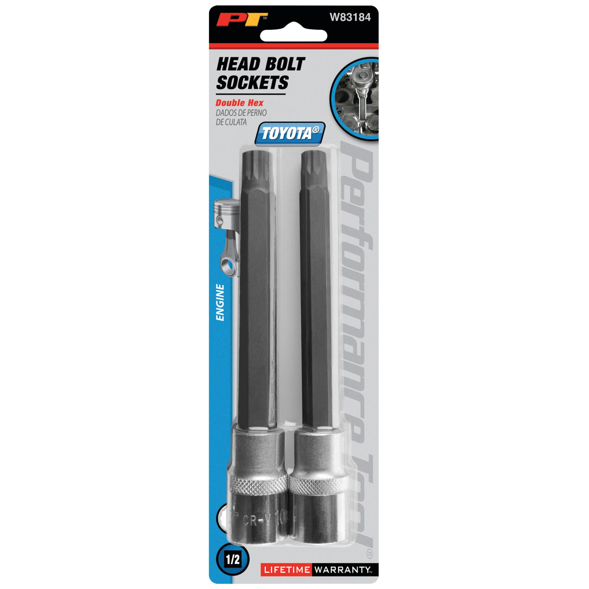 Performance Tool Extra-Long W83184 Triple Square Bit Set for Toyota Engines - 2 Piece, 8mm and 10mm Sizes