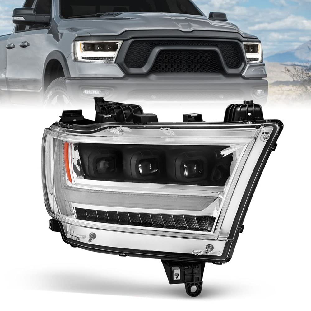 19-20 Dodge Ram 1500 Tradesman Aridex LED Projector Headlights Plank Style w/Sequential Black (Pass.) (111495-R)