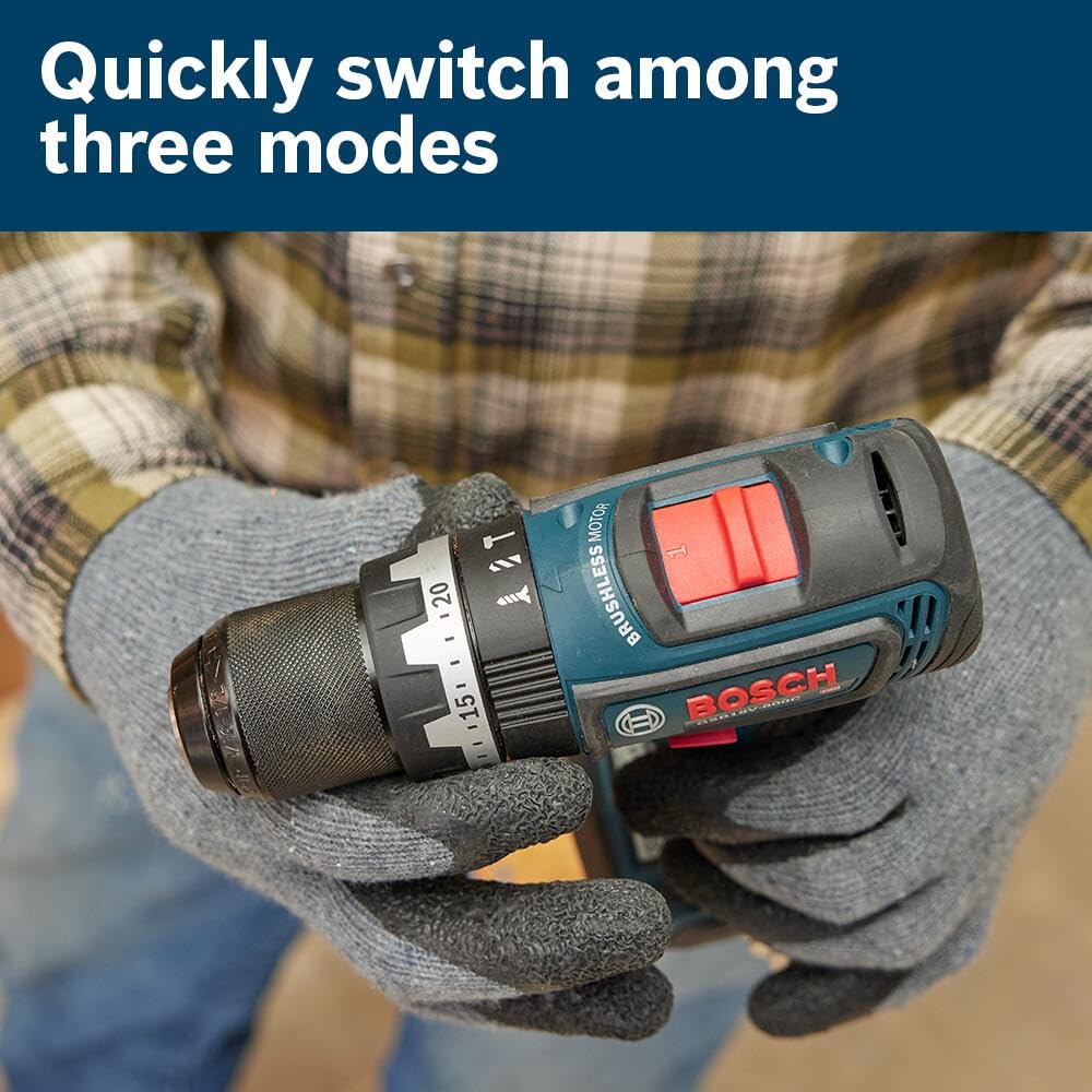 BOSCH 1/2 In. GSB18V-800CB14 Brushless Connected-Ready Hammer Drill/Driver Kit with (1) CORE18V® 4 Ah Advanced Power Battery