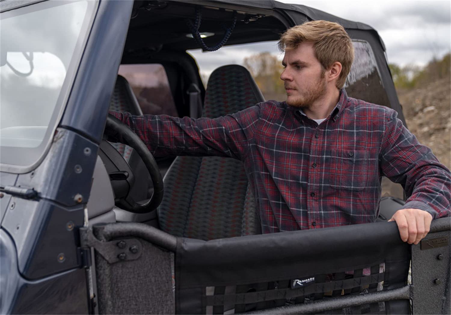 Trail Doors RAMPAGE PRODUCTS for Jeep Wrangler TJ | Pair, Net, Steel, OE Black Texture | 7683 | Fits 1997-2006 Jeep Wrangler TJ / 2004-2006 Jeep Wrangler LJ 2-Door