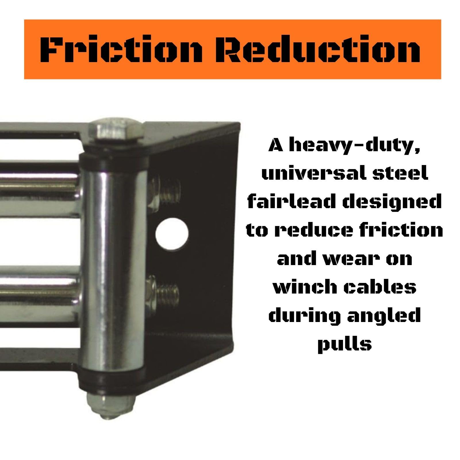 WH-5 MILE MARKER Roller Fairlead - PE5000 Winch - Designed for Use with Steel Cable or Rope Material, Crafted from High Strength Reinforced Steel, Conquer Off-Road