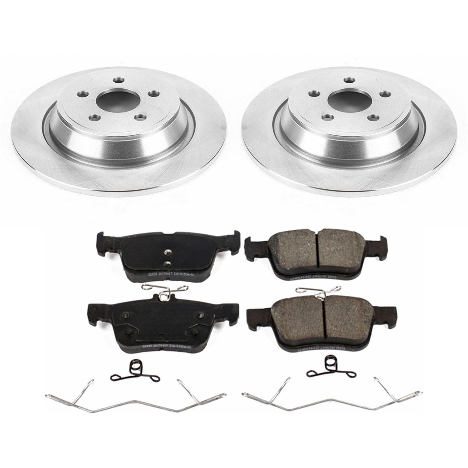 Power Stop KOE7417 Rear Replacement Brake Kit-OE Brake Rotors & Ceramic Brake Pads For Edge, Fusion, Police Responder Hybrid, SSV Plug-In Hybrid, Continental, Nautilus [Model Specific]