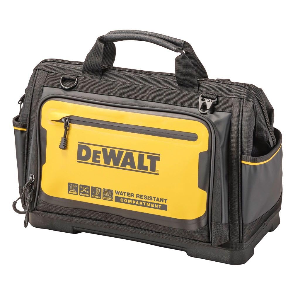 DEWALT 16-inch Tool Bag, Water Resistant, Hard Bottom, Professional Tool Tote (DWST560103)