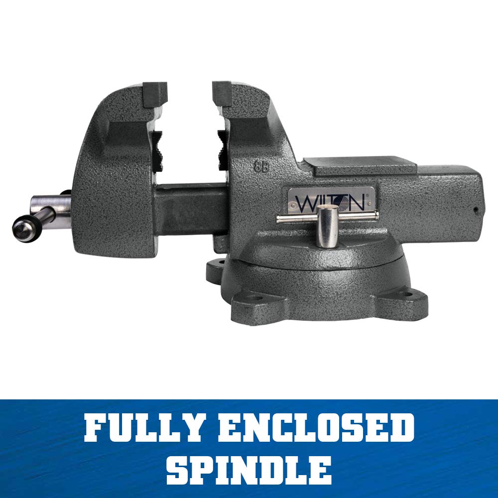 Wilton 8" Jaw Width Mechanics Bench Vise, 8-1/4" Jaw Opening, 4-3/4" Throat (Model 748A)