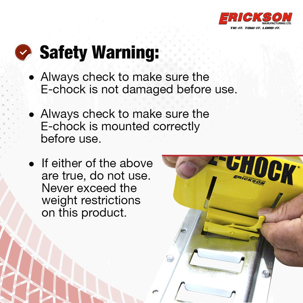 E-Track Erickson Moveable Wheel Chock,1 pk