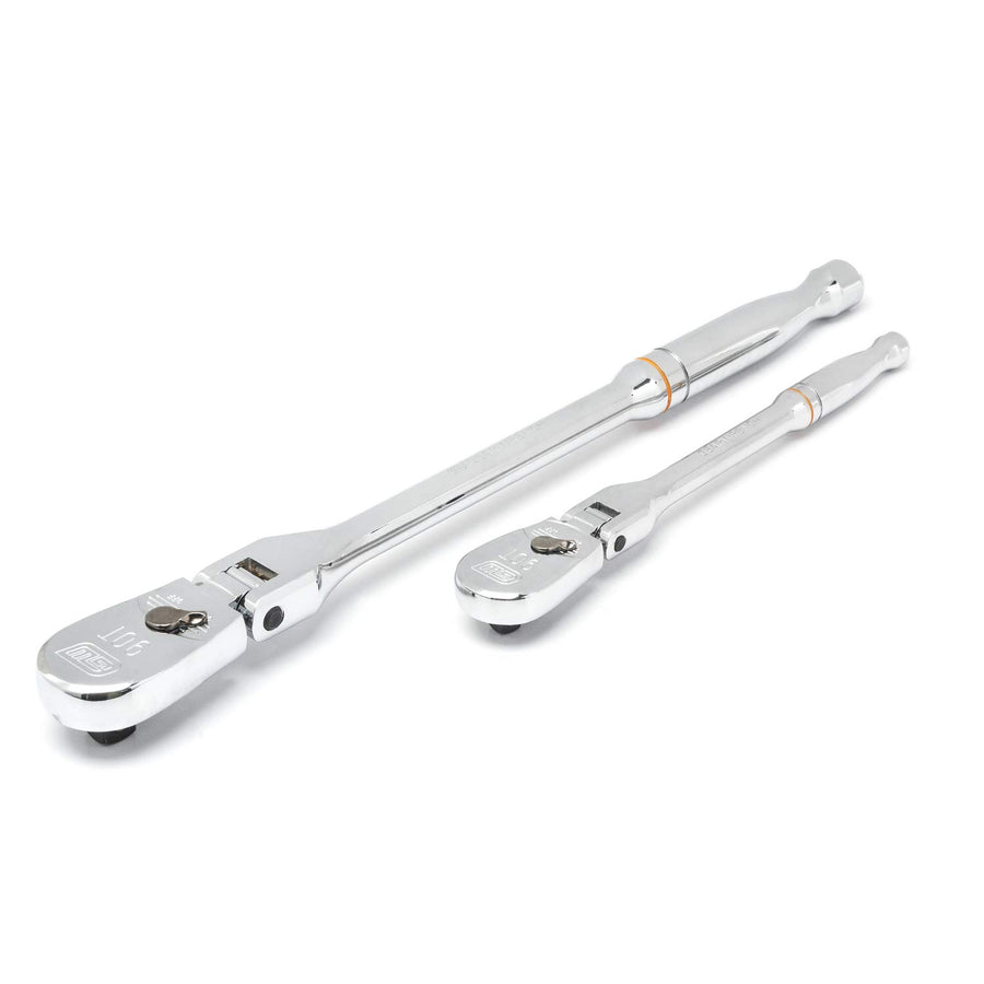 GEARWRENCH 1/4" & 3/8" Drive 90 Tooth Full Polish Flex Head Ratchet Set - 81216T 2 Pc.