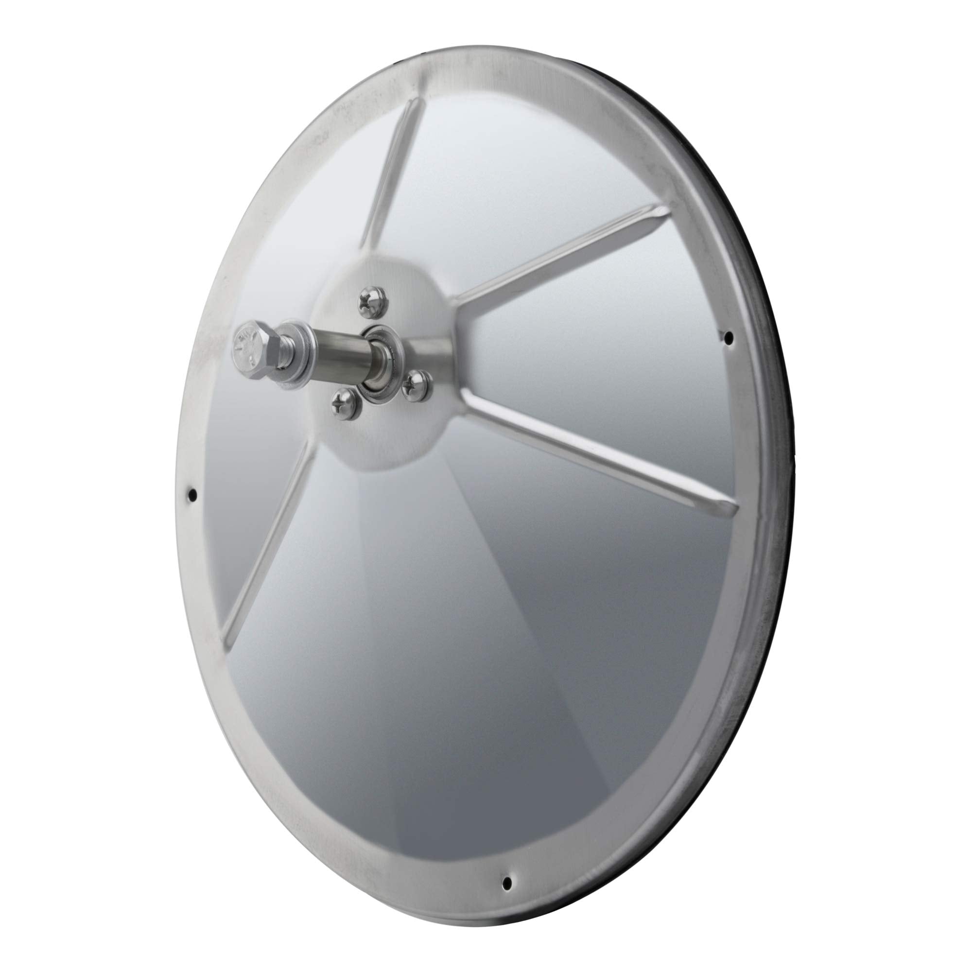 8-Inch Stainless Steel RETRAC Offset-Mount Convex Mirror Head, Universal Driver or Passenger Side