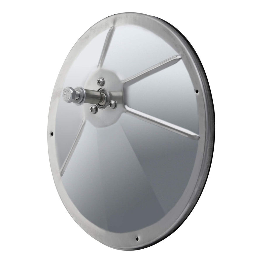 8-Inch Stainless Steel RETRAC Offset-Mount Convex Mirror Head, Universal Driver or Passenger Side