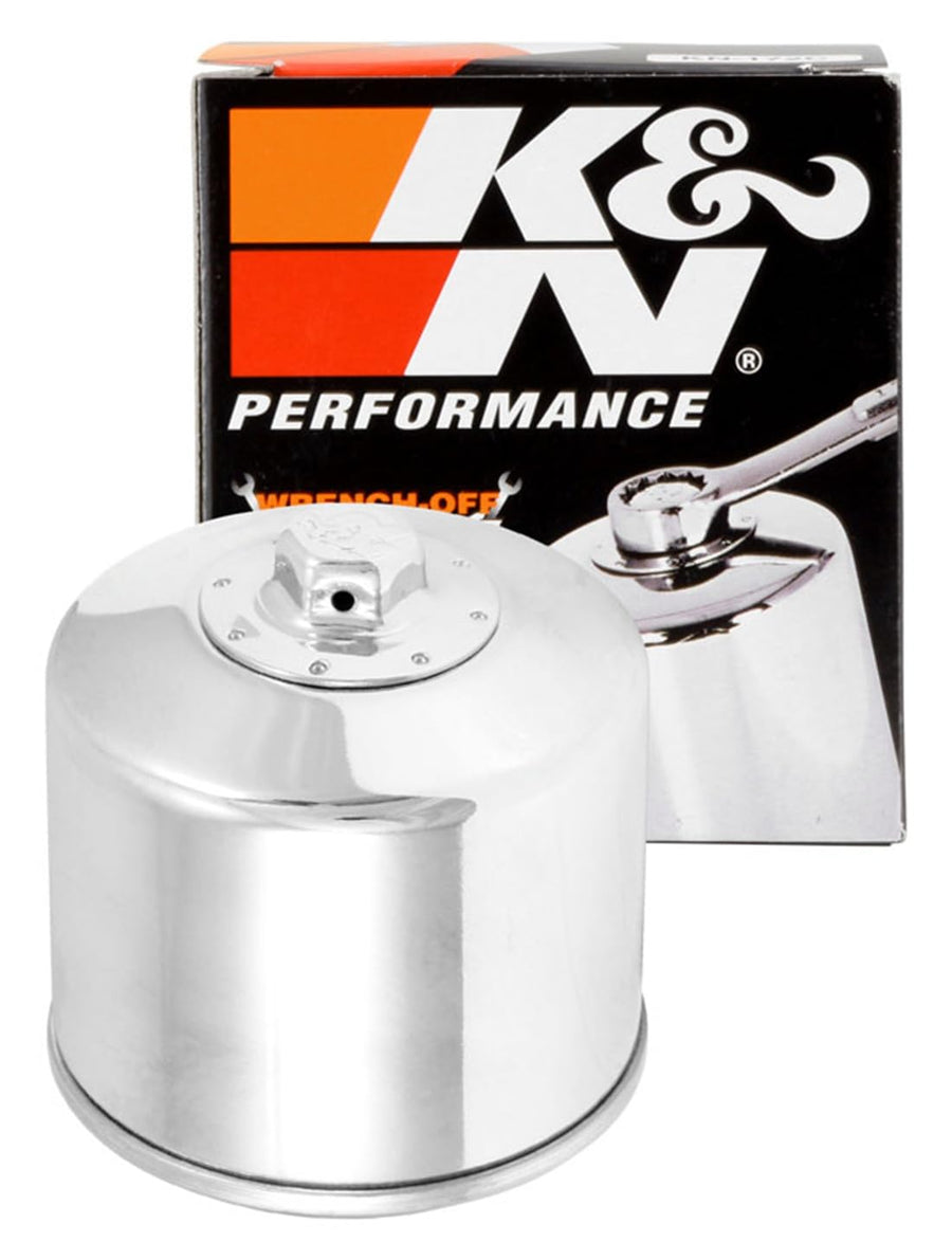 K&N Motorcycle Oil Filter: Premium High Performance, Designed to be used with Synthetic or Conventional Oils, Wrench Off Nut: Fits Select Harley Davidson Motorcycles, KN-172C
