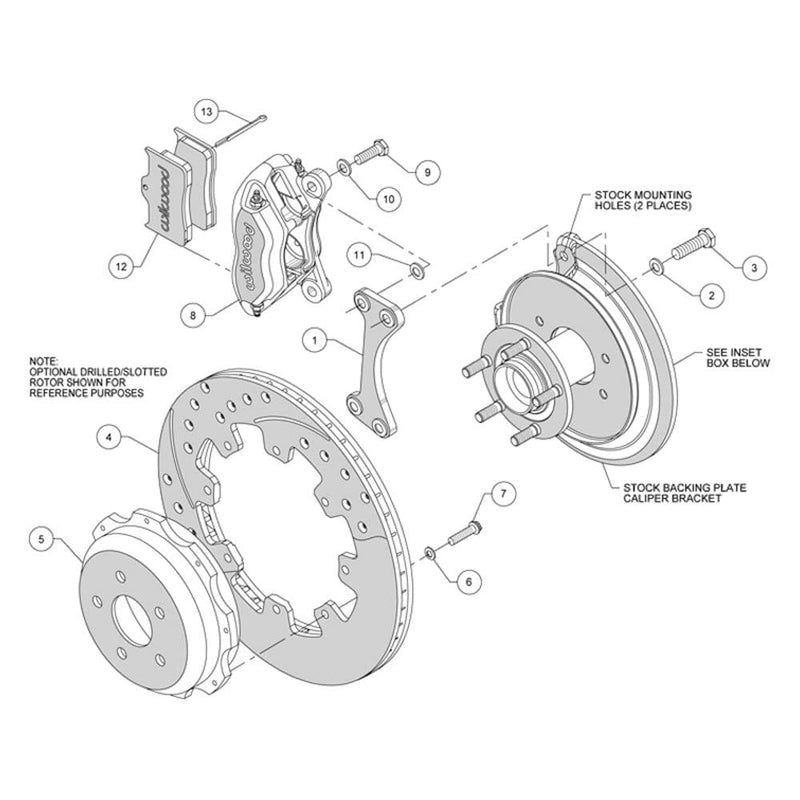Rear DP Kit,12.19", Drilled