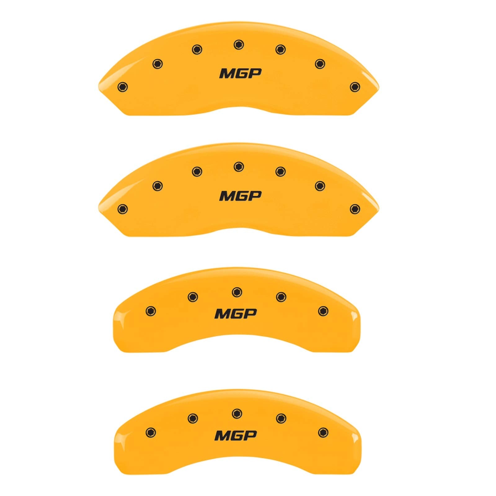 Set of 4 MGP 42018SMGPYL Yellow Powder Coated Caliper Covers for Jeep Wrangler w/ 17" Wheels or Larger