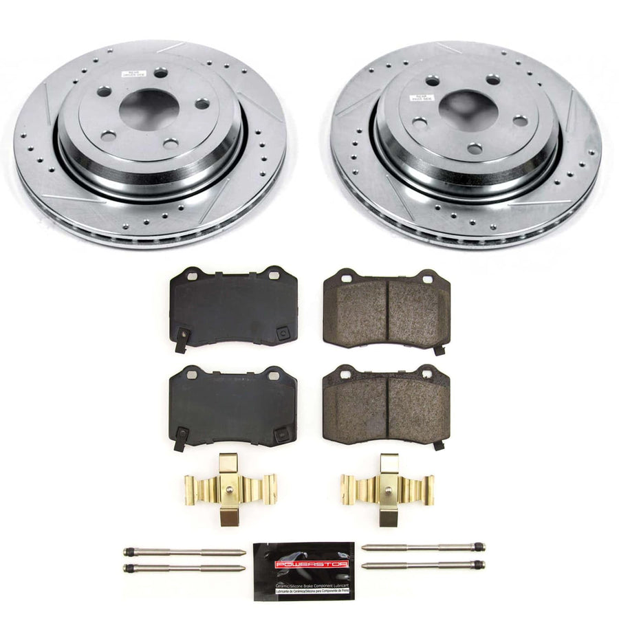 Power Stop K9148-36 Z36 Rear Truck & Tow Brake Pads with Drilled and Slotted Rotors Brake Kit For Dodge Durango 2022-2023 [Application Specific]
