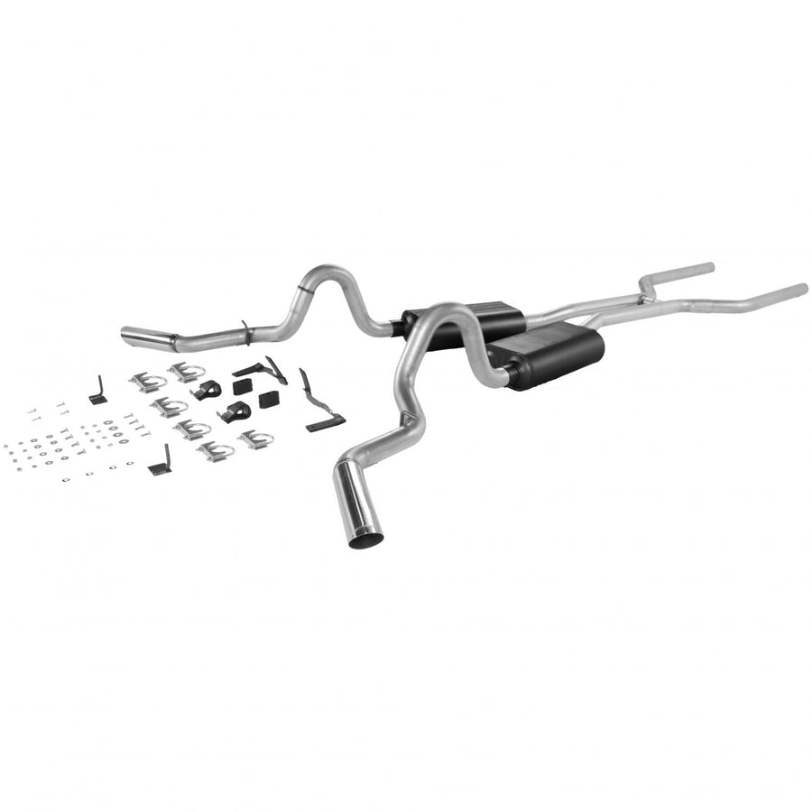 Flowmaster American Thunder 17120 Crossmember-Back Exhaust Kit 2.5 Inch Aluminized Steel Compatible with 1964-1972 Chevy El Camino and GMC Sprint with V8 engine