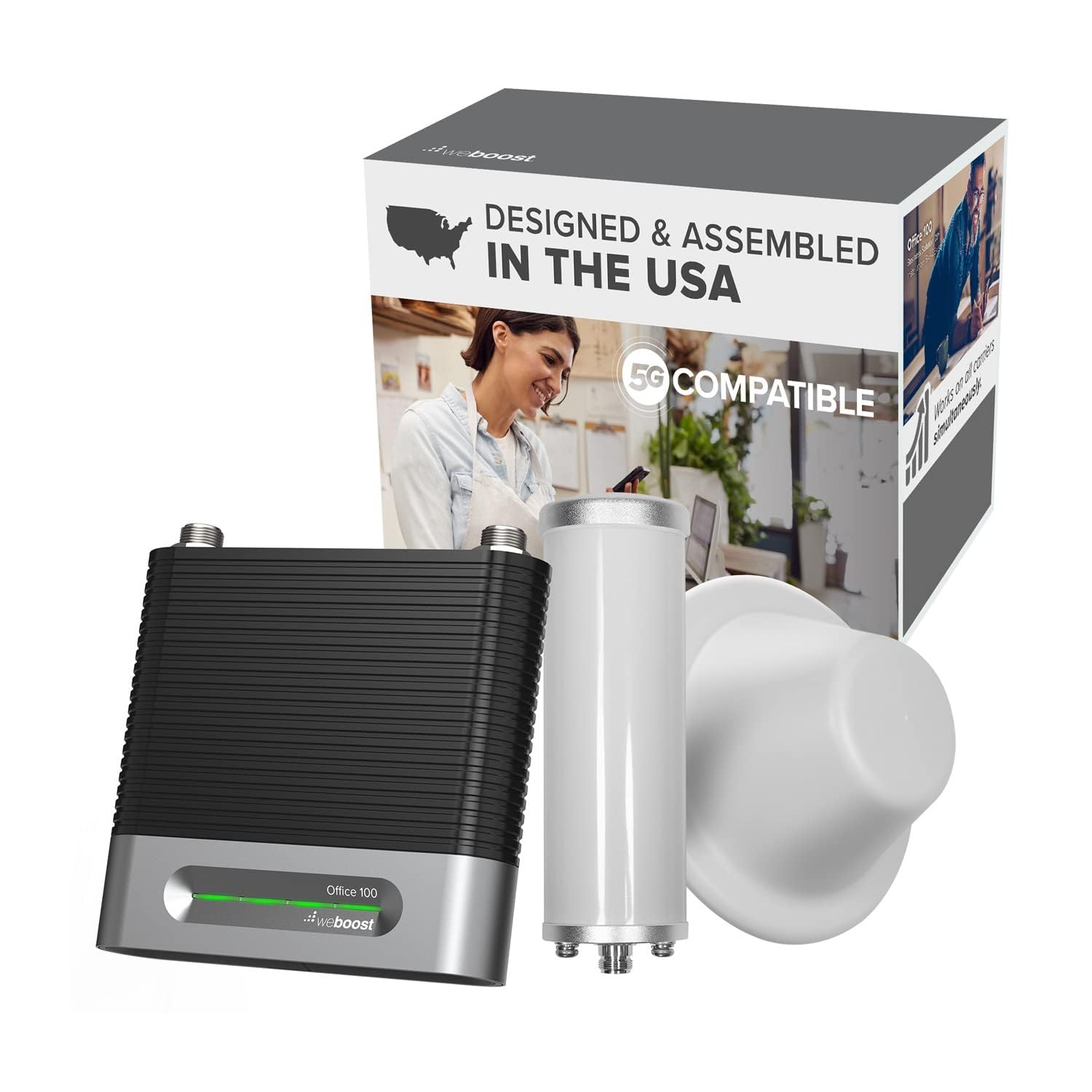 Cell Phone Signal Booster weBoost for Business Office 100 (50 Ohm) | 5G/4G LTE | All U.S Carriers - Verizon, AT&T, T-Mobile & More | Up to 8,000 sq ft | FCC Approved