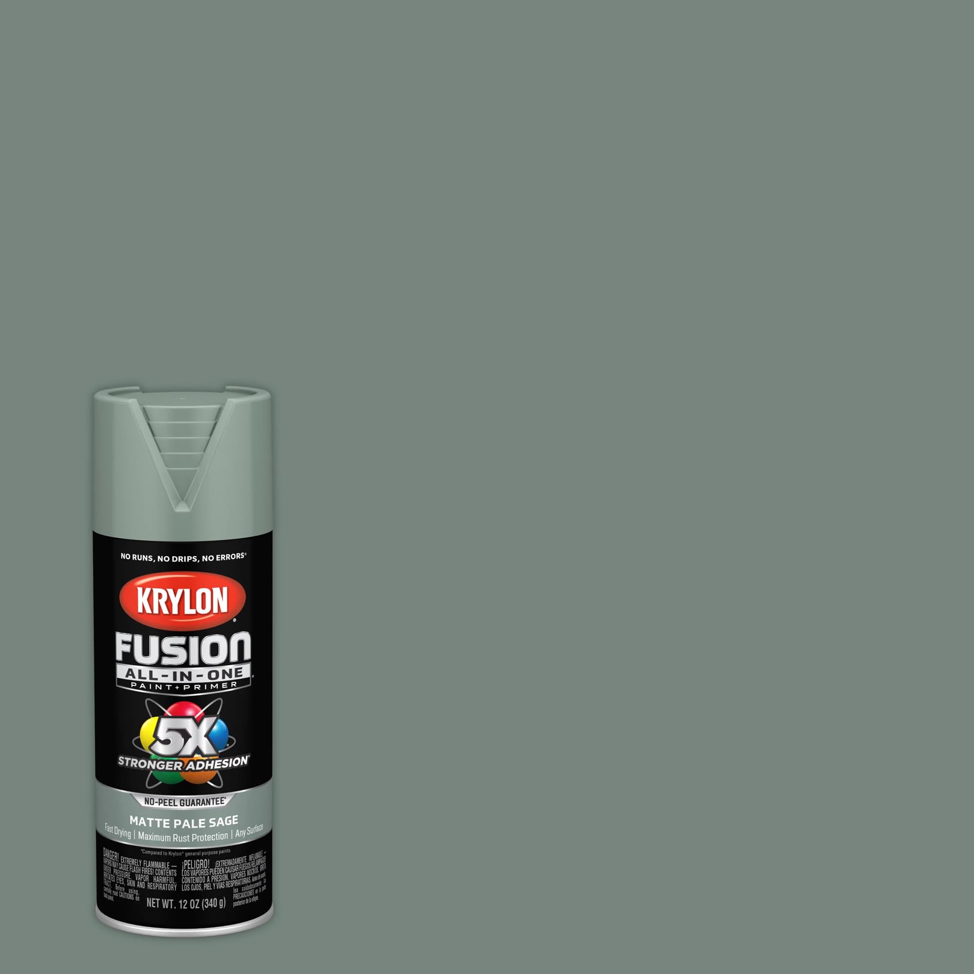 Krylon All-In-One Fusion Adhesive Spray Paint for Indoor/Outdoor Use, 12 oz, Pale Sage