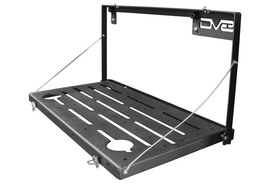 TTJL-01 | DV8 Offroad | Trail Table fits 2018-Current Wrangler JL | Space Saving Design | Mounts to Tailgate | Convenient Work Space | Rattle Free Design | Black Finish