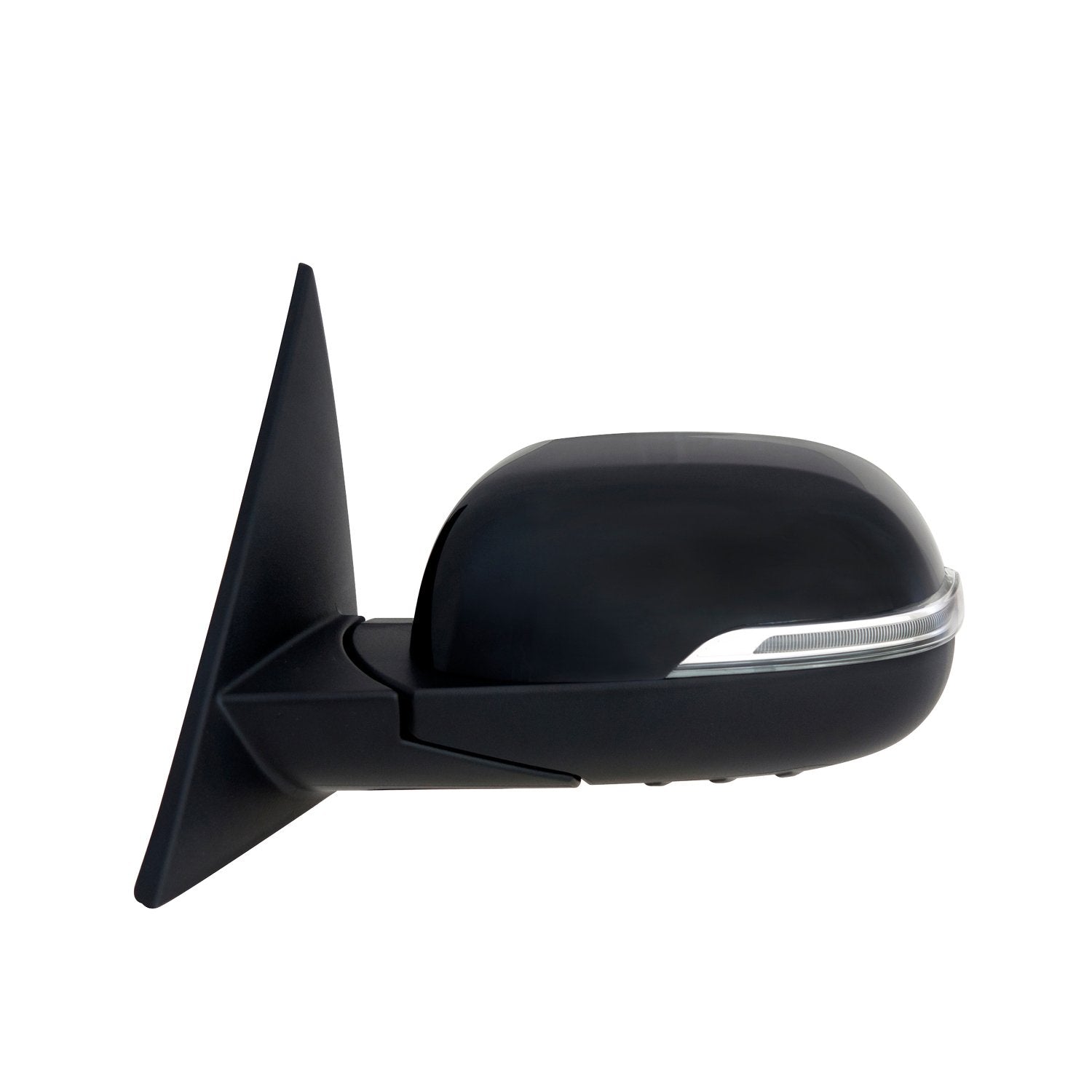 Driver Side Fit Mirror for Kia Soul, Textured Black w/PTM Cover, w/Turn Signal, Foldaway, Power