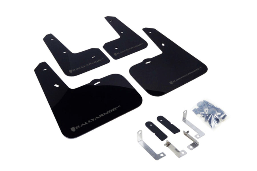 Rally Armor Black, Gray MF24-UR-BLK/GRY Mud Flap with Logo (12-13 Hyundai Veloster UR), 1 Pack