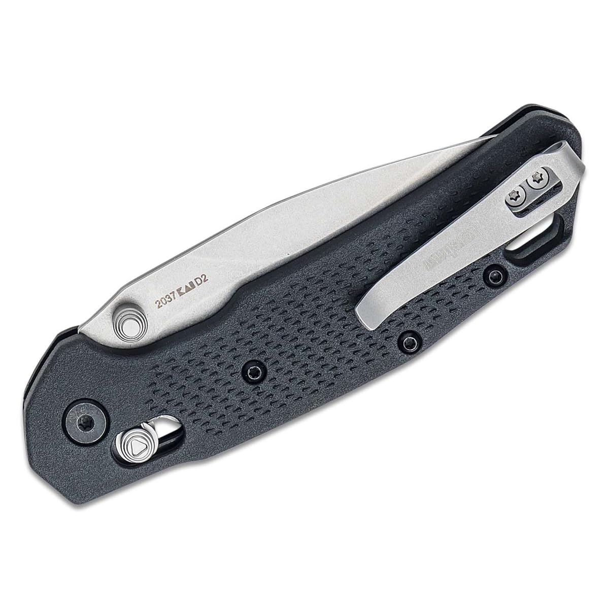 Kershaw Pocket Knife Heist, Black and Gray Design, 3.2 Inch Steel Drop Point Blade, EDC with Thumb Stud Opening, Reversible Deep Carry, DuraLock, Everyday Carry Pocket Knife for Men and Women