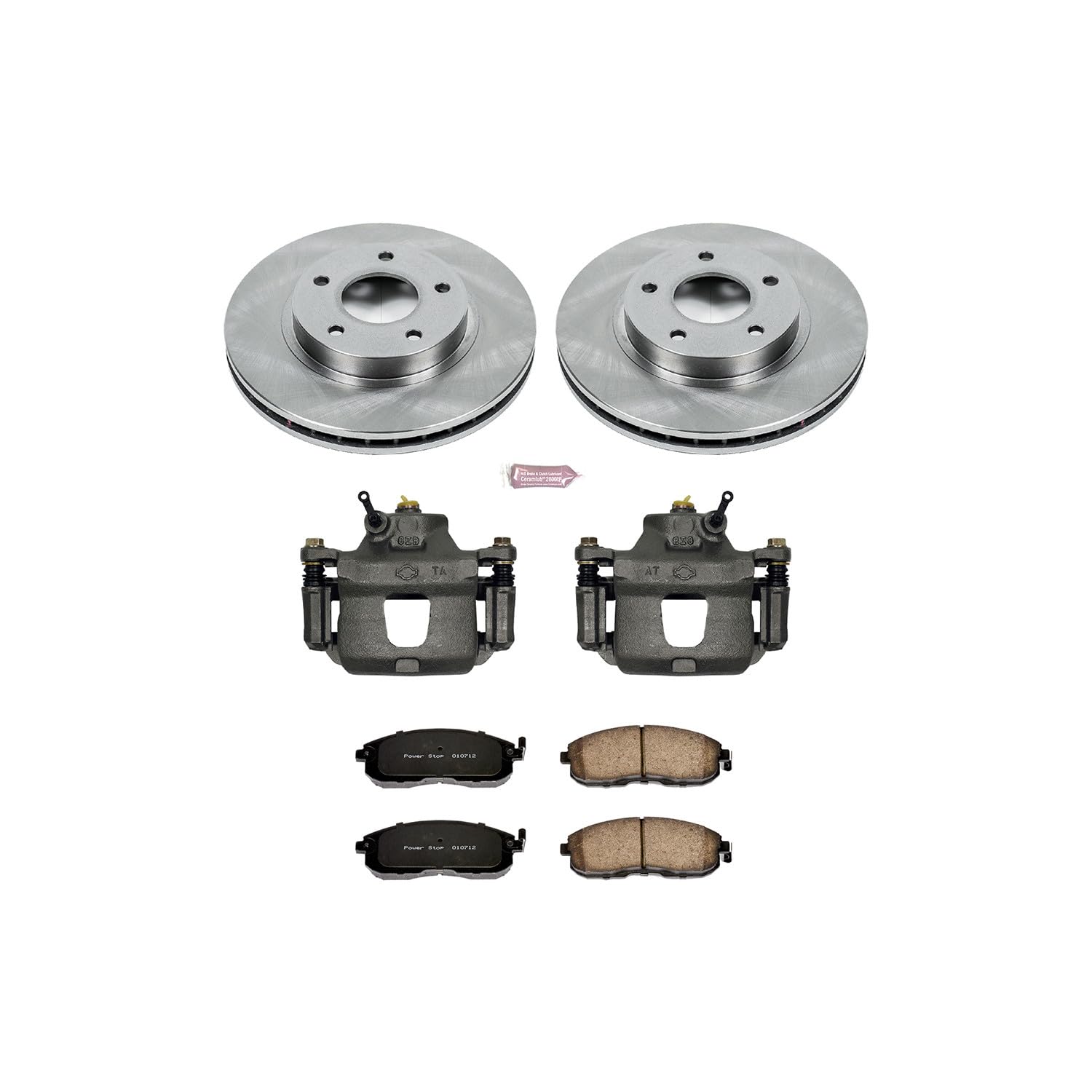 Power Stop KCOE3137A Replacement Autospeciality Front Caliper Kit- OE Rotors, Ceramic Brake Pads, Calipers For Nissan Maxima 1999 [Model Specific]