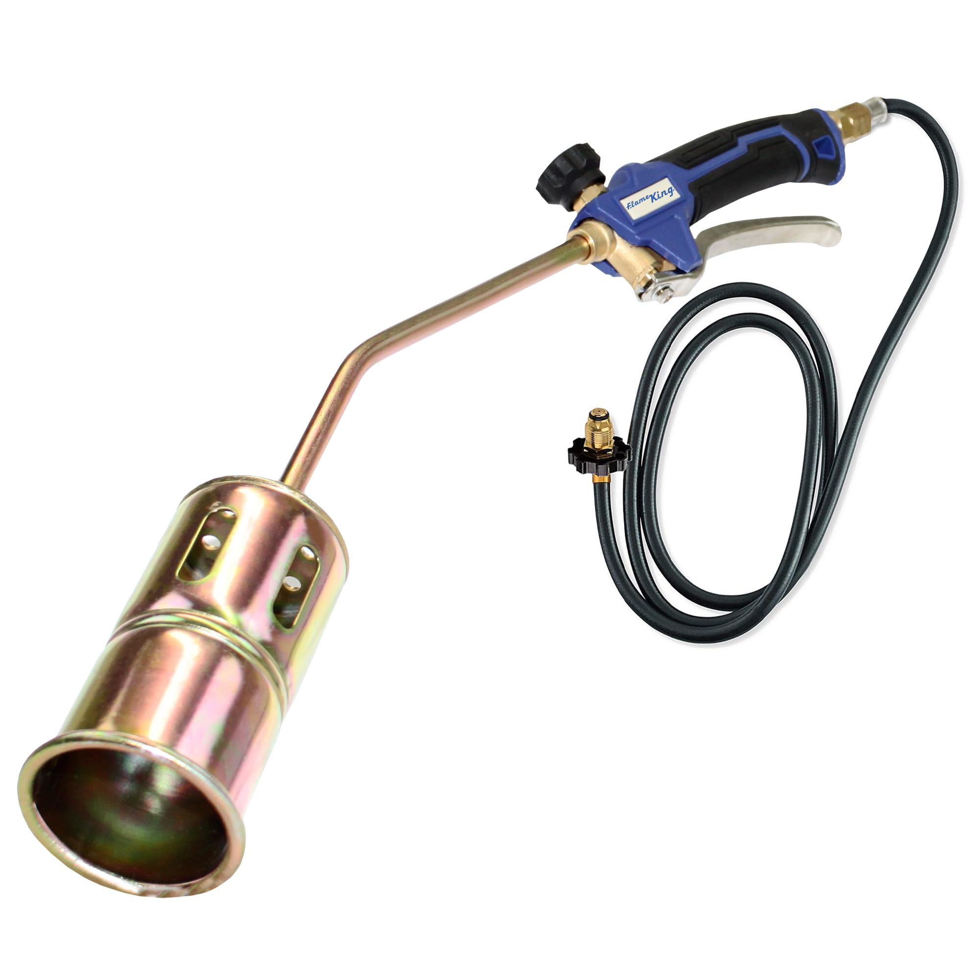 Flame King Heavy Duty Propane Torch Kit Weed Burner Powerful 320,000 BTU with 6-ft Hose Regulator Assembly