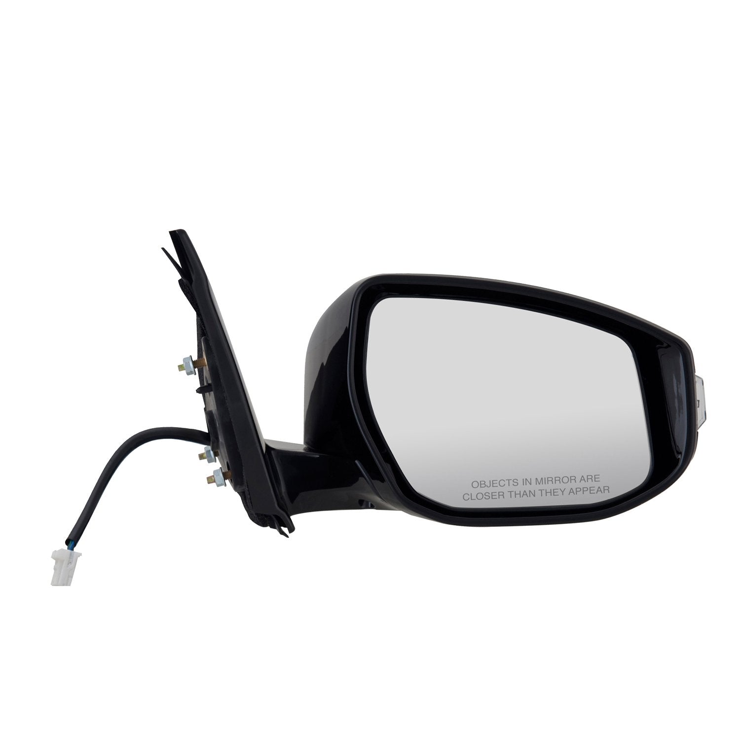 Mirror Passenger Side for Nissan Maxima SL, SR, SV Model, Black w/PTM Cover, w/Turn Signal, Foldaway, Heated Power