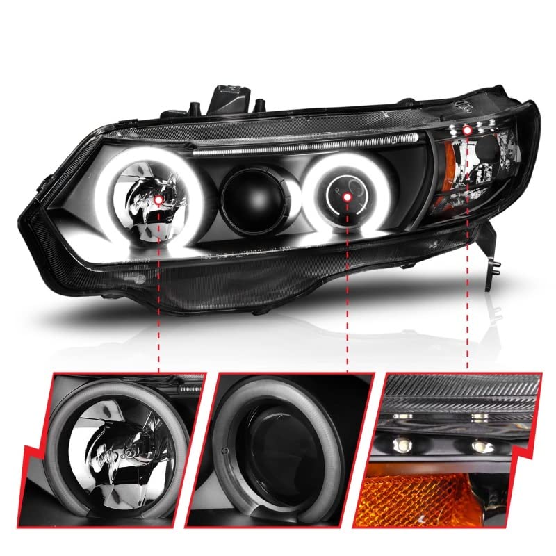 121062 Anzo USA Headlight Assembly Clear Lens Pair CCFL Black