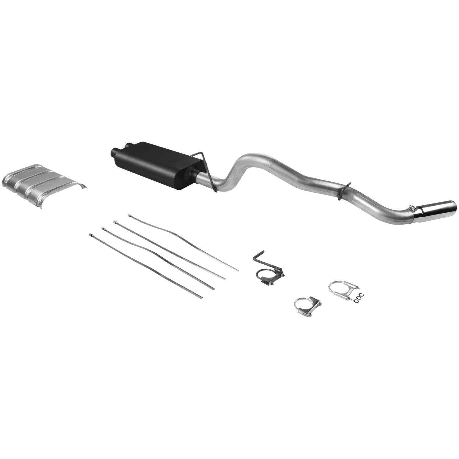 Flowmaster 17325 Cat-Back American Thunder Exhaust Kit 3 Inch Aluminized Steel with 3.5 Inch Polished Stainless Tip Compatible with 1999-2002 Chevy Silverado 2500 & GMC Sierra 2500 6.0L exc HD
