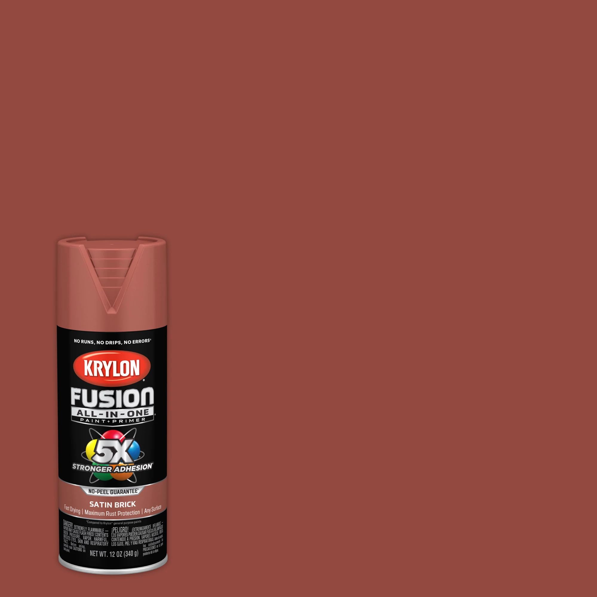Fusion Krylon All-In-One Adhesive Spray Paint for Indoor/Outdoor Use, 12 oz, Brick