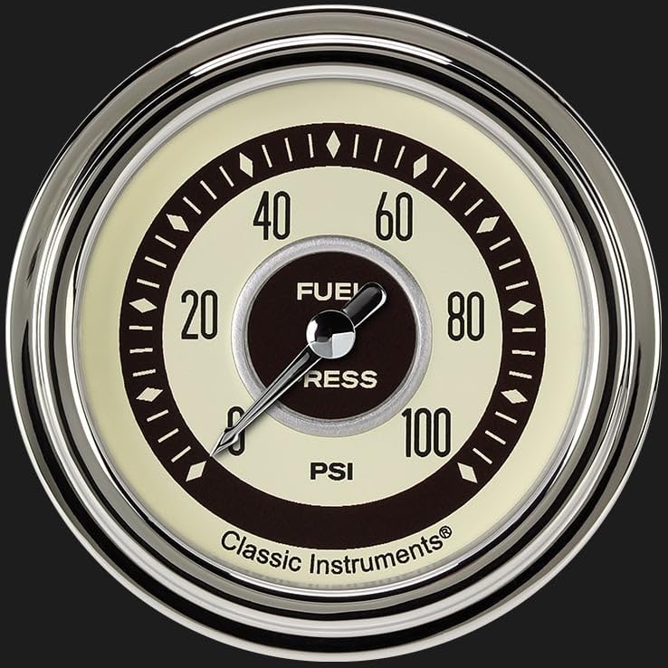 Nostalgia Classic Instruments 2 5/8" Fuel Pressure Gauge 100 PSI Electric
