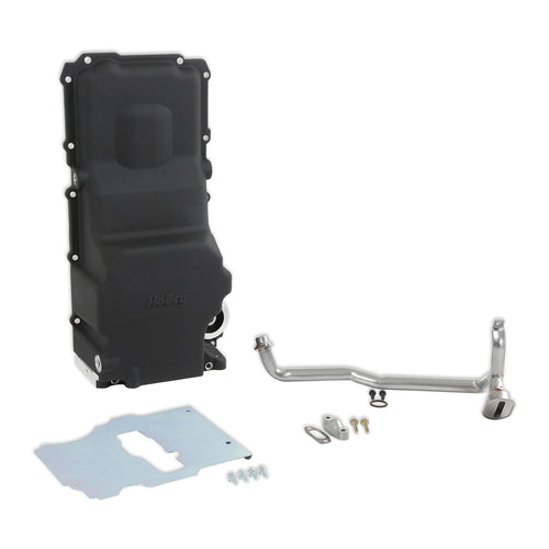 Holley LS Swap Oil Pan 302-3BK Additional Front Clearance Carbon Black Ceramic