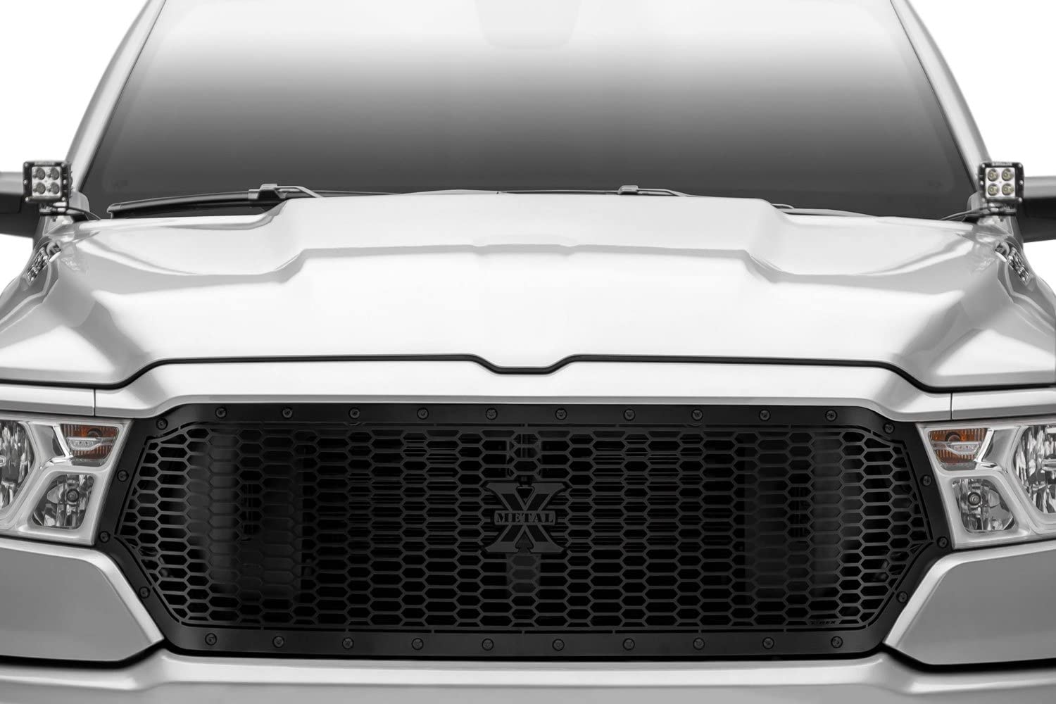Stealth Laser X Grille, Black, 1 Pc, Replacement, 2019-2022 Ram 1500 Laramie, Lone Star, Big Horn, Tradesman, Black Studs, Does Not Fit Vehicles with Camera - PN #7714651-BR
