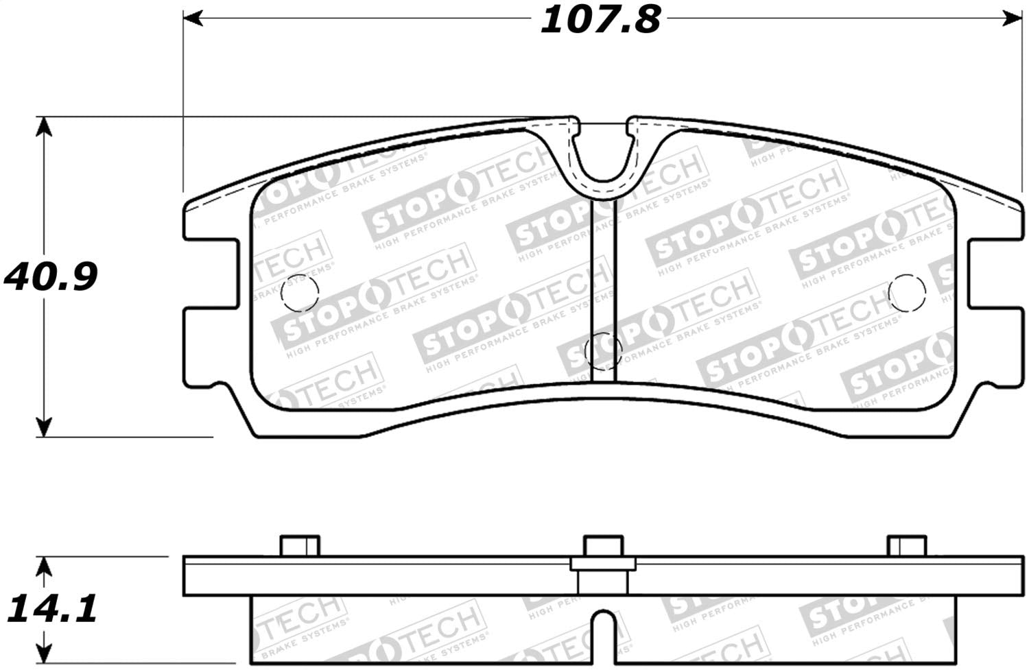 Rear StopTech 308.07540 Brake Pads with Shims Street