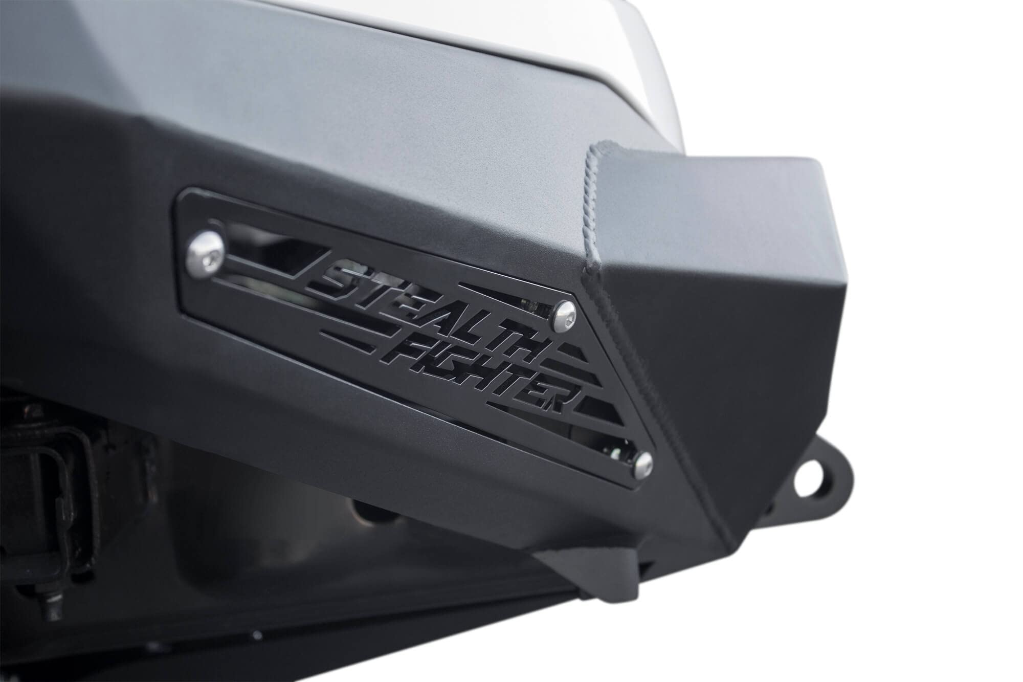 Stealth Fighter Addictive Desert Designs Front Bumper Hammer Black Panel Color Satin Black Universal Light Mnt. System For 40 in. Radius Bar/10 Cube Lights F181192860103