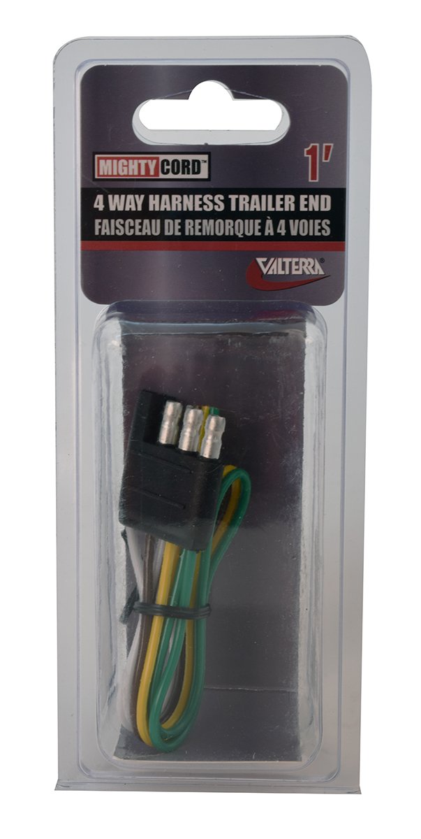 Valterra 12" Long A10-4401VP 4 Way Flat Trailer End Connector (Retail Packaging)