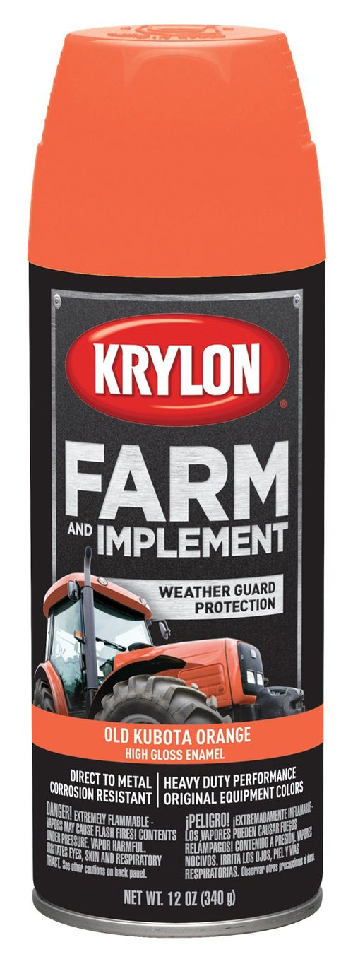 Krylon VHT K01821000 Kubota Orange Farm Paint, 12 oz