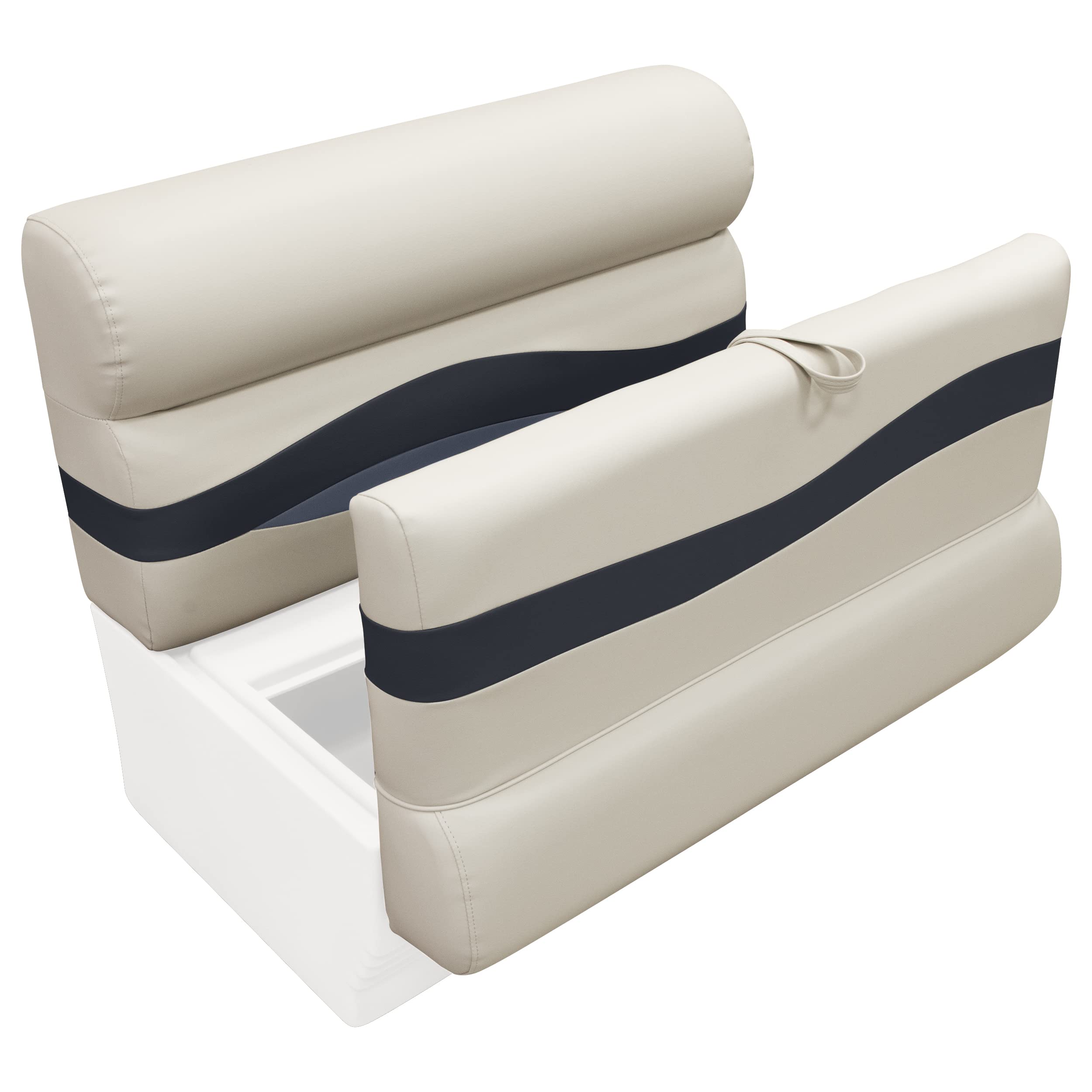 Wise Premier Series BM1144-986 Pontoon 36" Bench Seat Cushion Set, Platinum/Spectra Navy/Cobalt