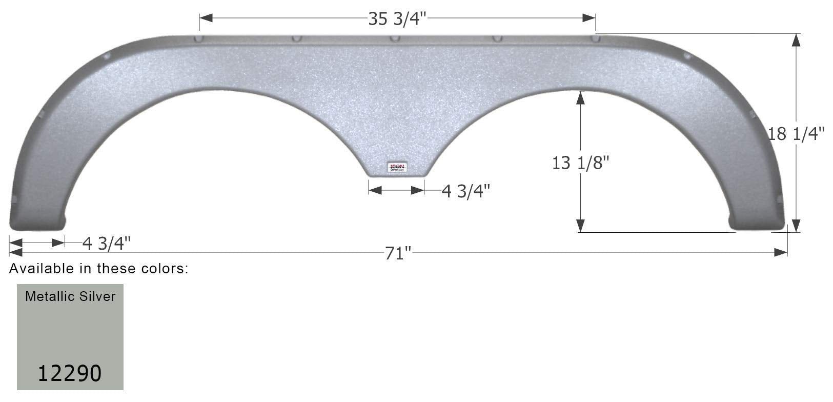 Fender Skirt ICON, Tandem, Thor, FS2290, Metallic Silver